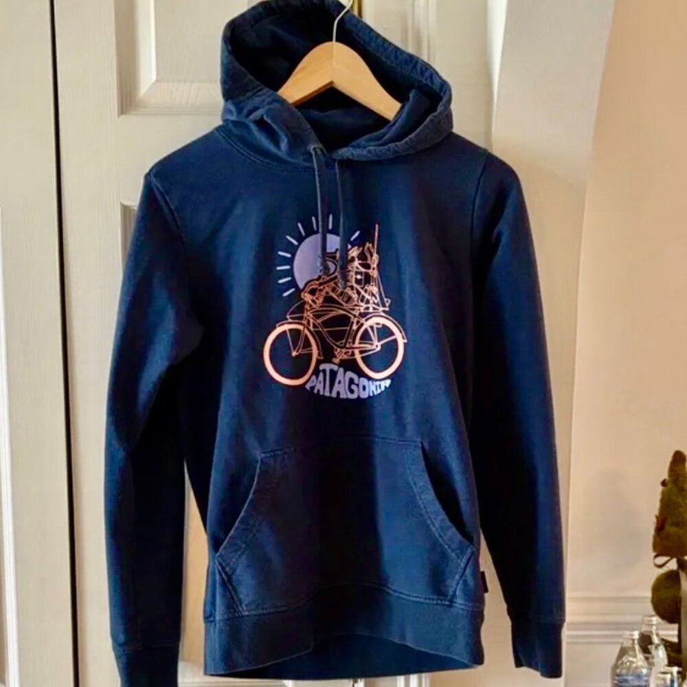 Patagonia Fisherfox Ahnya Hoody Organic Cotton  blue Women’s Small